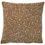 2_Golden Beaded Gold 20" Square Decorative Throw Pillow