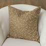1_Golden Beaded Gold 20" Square Decorative Throw Pillow