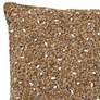 3_Golden Beaded Gold 20" Square Decorative Throw Pillow more views