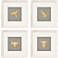 Golden Birds I 16" Square 4-Piece Giclee Framed Wall Art Set