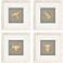 Golden Birds I 16" Square 4-Piece Giclee Framed Wall Art Set