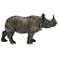Golden Black 17" Wide Standing Rhino Statue