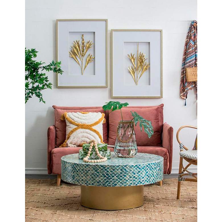 Image 4 Golden Botanical Flowers 31 1/2" High Gold Finish Wall Art Set of 2 more views
