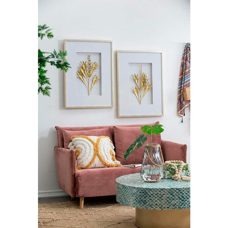 Image 5 Golden Botanical Flowers 31 1/2" High Gold Finish Wall Art Set of 2 more views