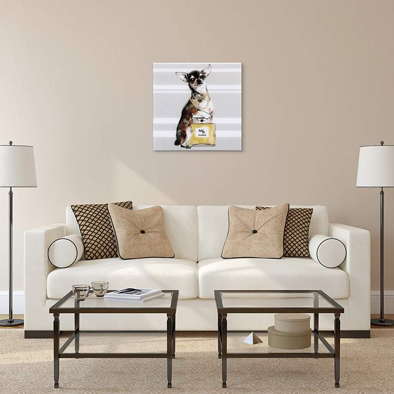 Image 1 Golden Bottle 20" Square Frameless Tempered Glass Wall Art