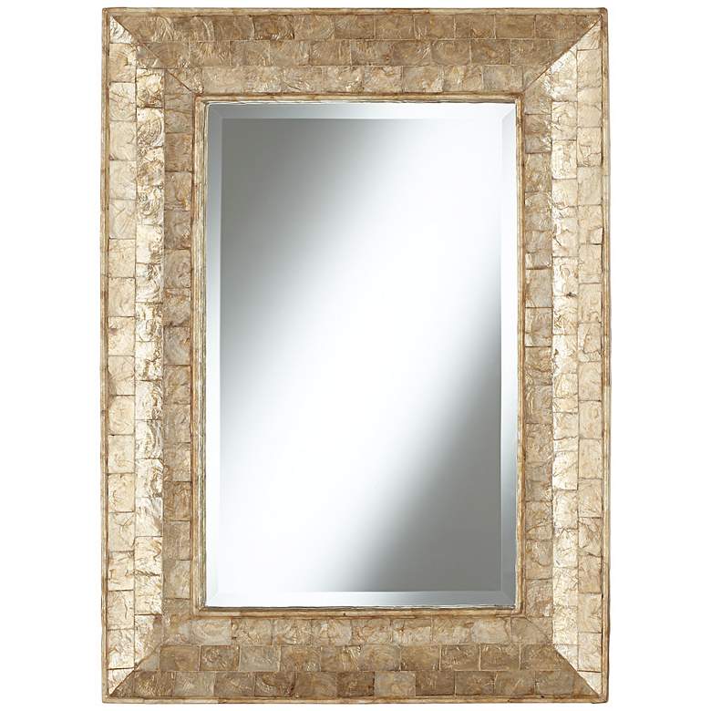 Image 1 Golden Capiz Shell 32 1/4" High Framed Wall Mirror