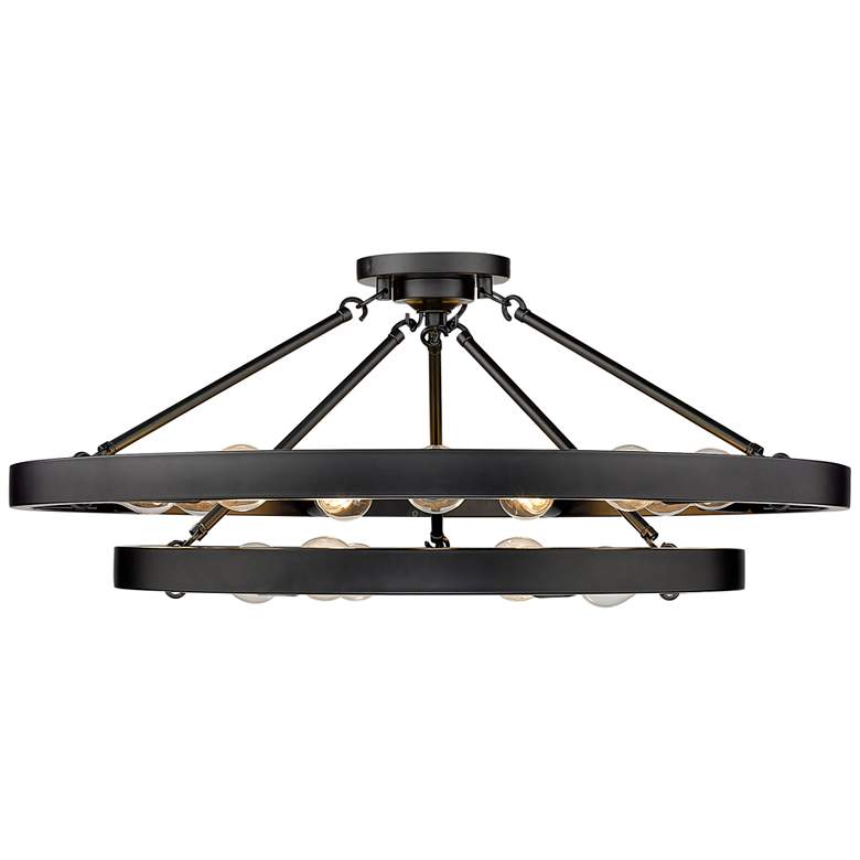 Image 5 Golden Castile 32" Wide Matte Black 15-Light Ring Ceiling Light more views