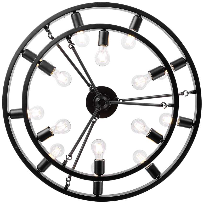 Image 7 Golden Castile 32" Wide Matte Black 15-Light Ring Ceiling Light more views
