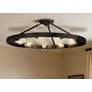 1_Golden Castile 32" Wide Matte Black 9-Light Ring Ceiling Light