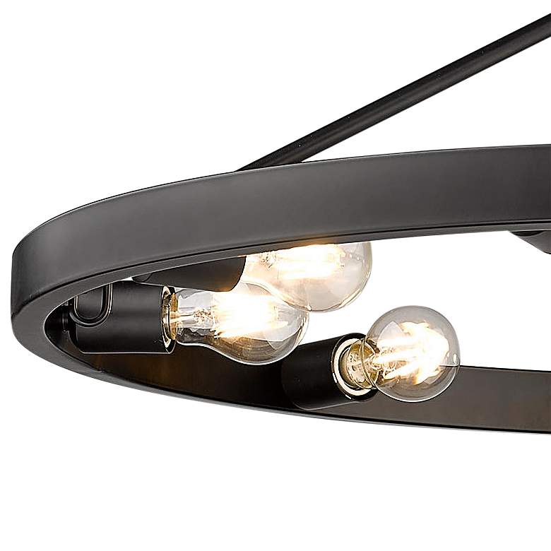 Image 3 Golden Castile 32" Wide Matte Black 9-Light Ring Ceiling Light more views