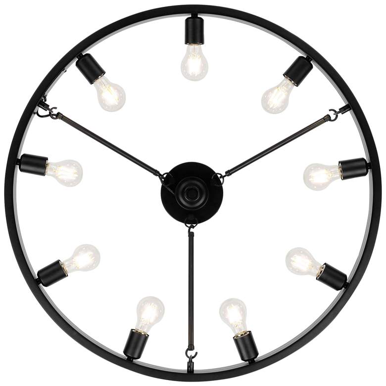 Image 6 Golden Castile 32" Wide Matte Black 9-Light Ring Ceiling Light more views