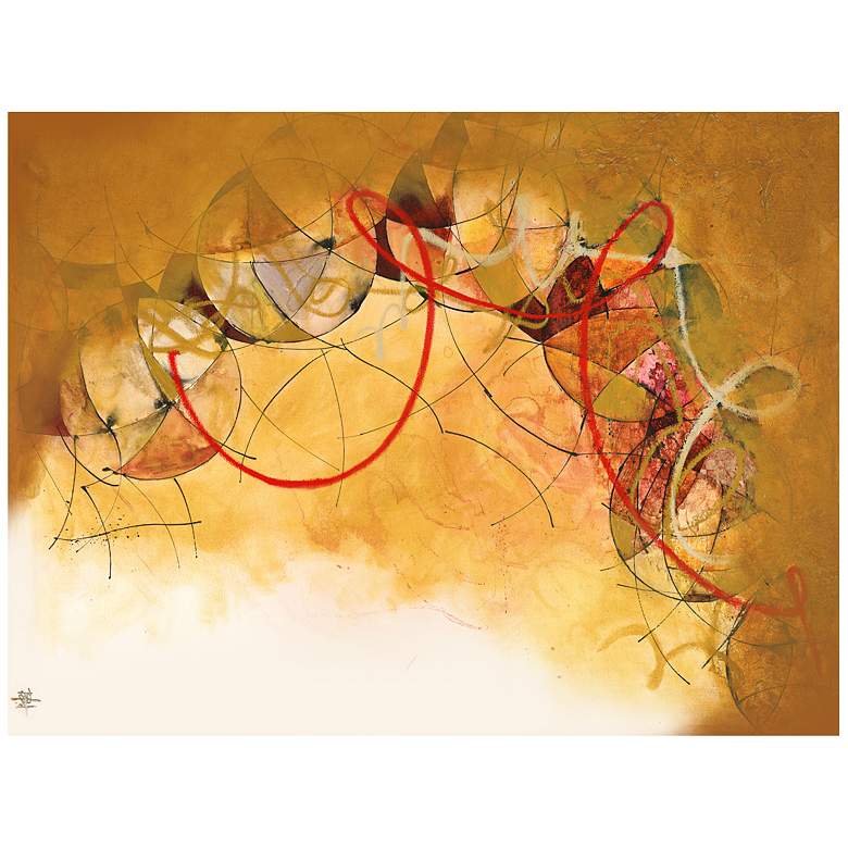 Image 1 Golden Circles Unique Abstract Canvas 20 inch Wide Wall Art