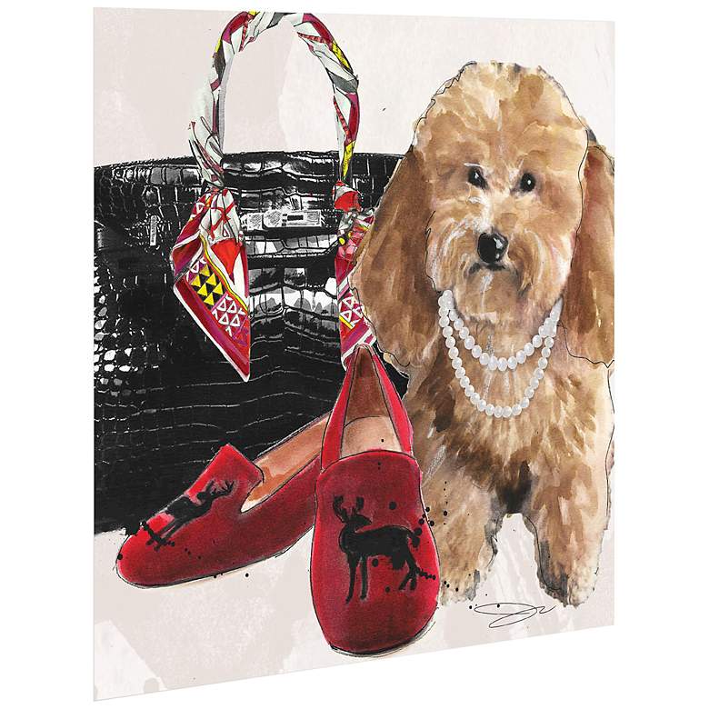 Image 4 Golden Doodle Unframed 23 1/4" Square Glass Graphic Wall Art more views