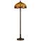 Golden Dragonfly Tiffany-Style Antique Brass Floor Lamp