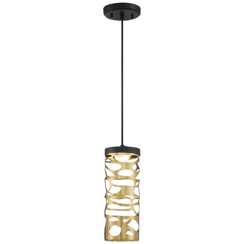 Image 1 Golden Eclipse 4 1/2" Wide Coal Honey Gold LED Mini Pendant