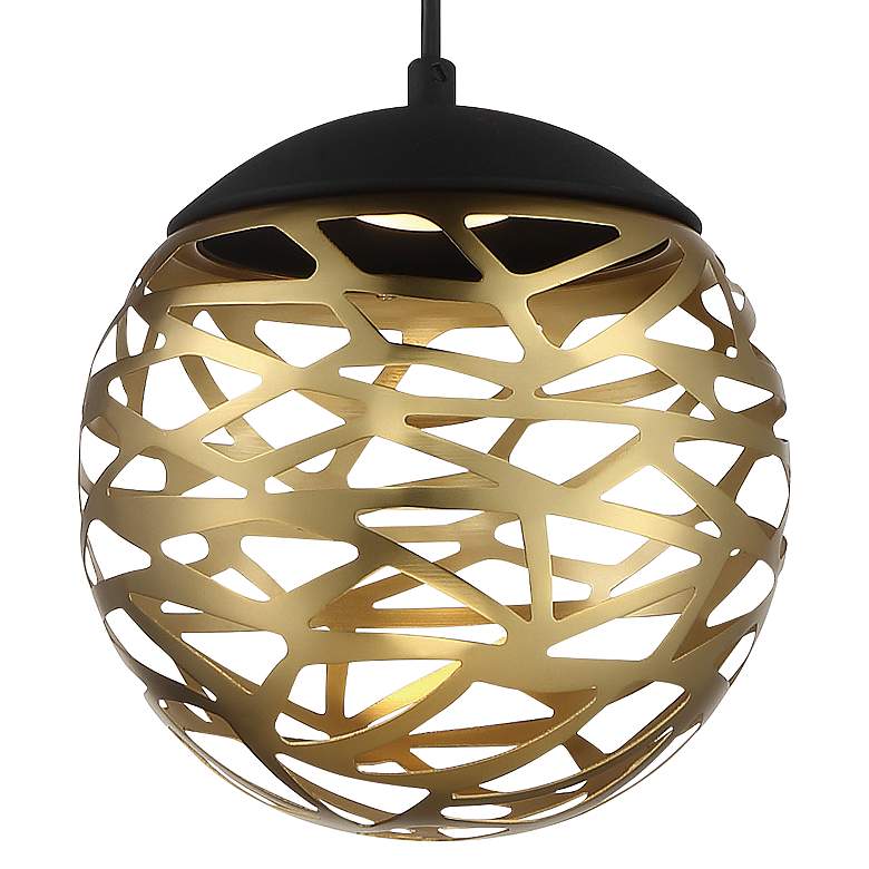 Image 2 Golden Eclipse 8 inchW Coal Honey Gold LED Mini Pendant Light more views