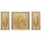 Golden Feathers 31 1/2" High Wall Art Set of 3