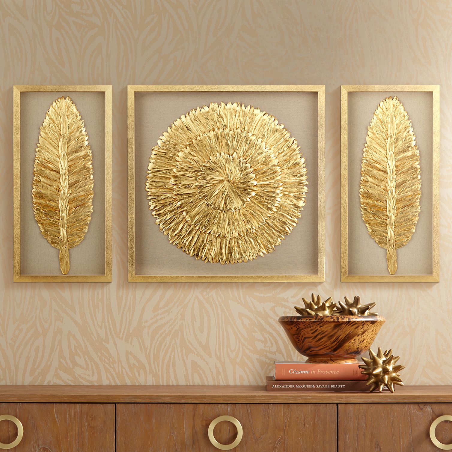 Transform Your Space with Gold Feather Wall Decor