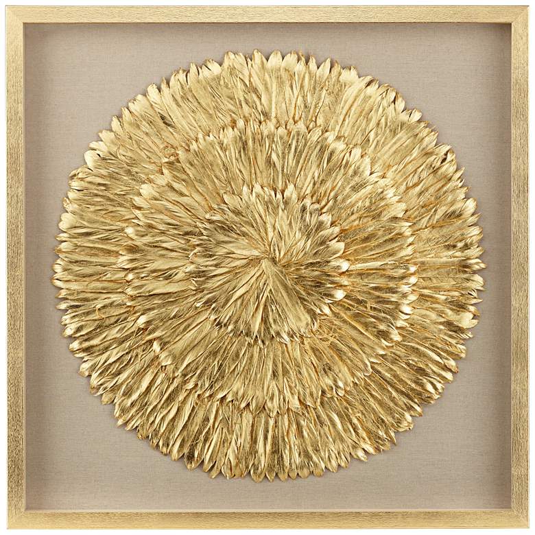Golden Feathers 31 1/2&quot; High Wall Art Set of 3 more views