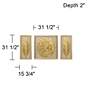 Golden Feathers 31 1/2" High Wall Art Set of 3 in scene