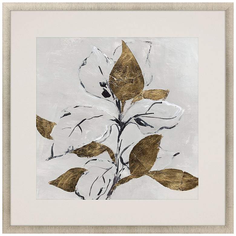 Image 1 Golden Floral I 35"W x 35"H Framed Art