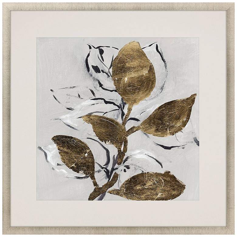 Image 1 Golden Floral II 35"W x 35"H Framed Art
