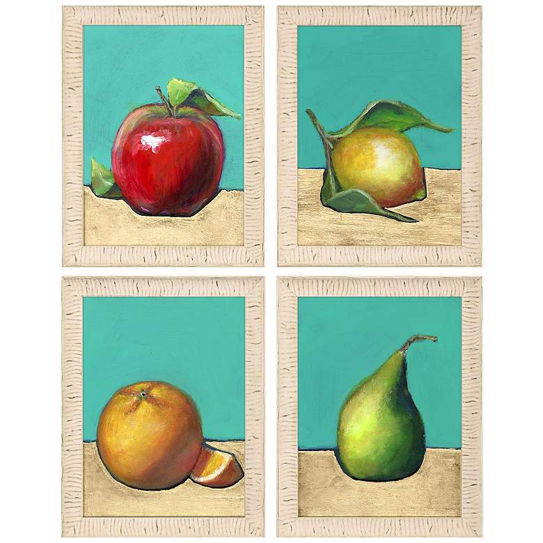 Image 1 Golden Fruit 15"W x 19"H Framed Art Set of 4