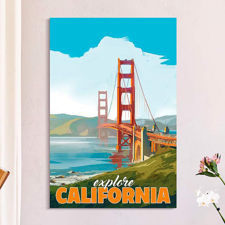 Image 1 Golden Gate Gaze 24" x 36" Frameless Printed Glass Wall Art