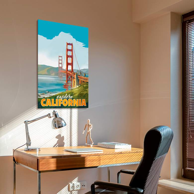 Image 4 Golden Gate Gaze 24 inch x 36 inch Frameless Printed Glass Wall Art more views