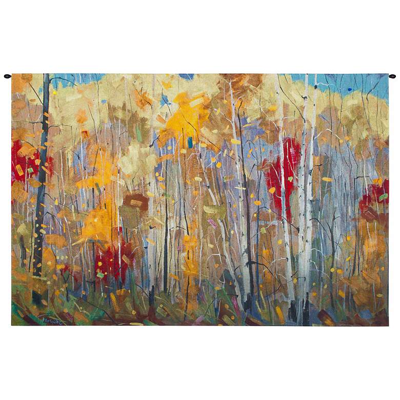Image 1 Golden Glow 52 inch Wide Wall Tapestry with Hanging Rod