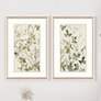 1_Golden Green Branches 20"W x 32"H Framed Art Set of 2