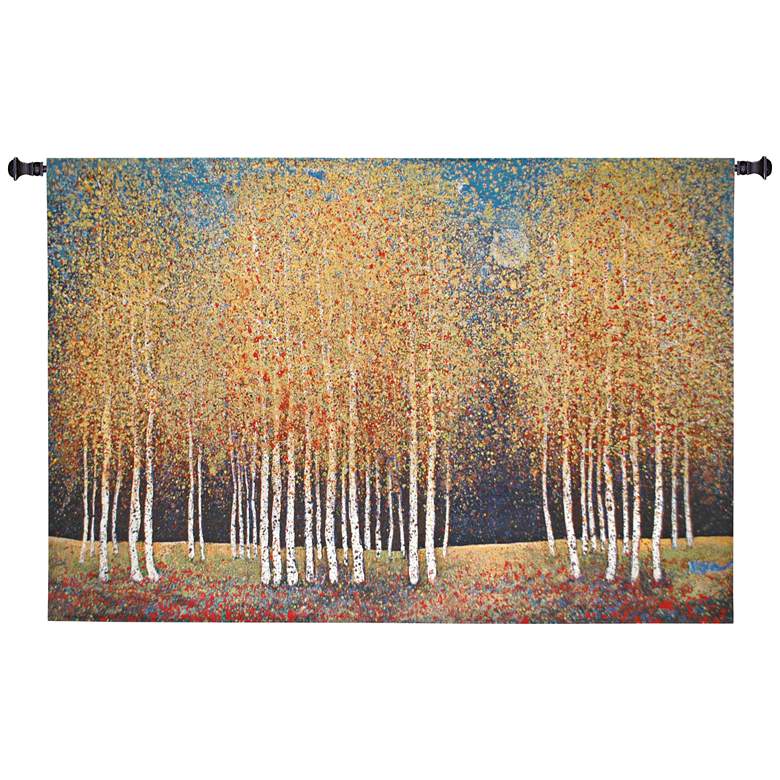Image 1 Golden Grove 53 inchW Modern Landscape Textile Wall Tapestry