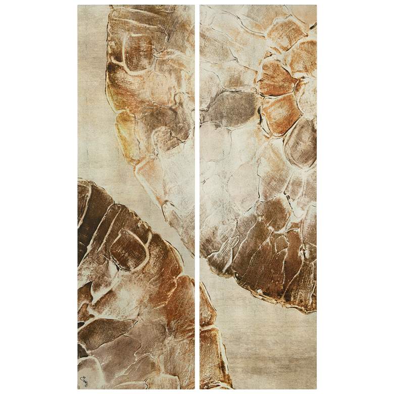 Image 1 Golden Layers I" Abstract art on Gold Shagreen Wrapped Canvas Wall Art