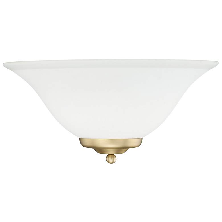 Image 1 Golden Lighting 13 1/8" Wide Champagne Bronze Opal Glass Wall Sconce