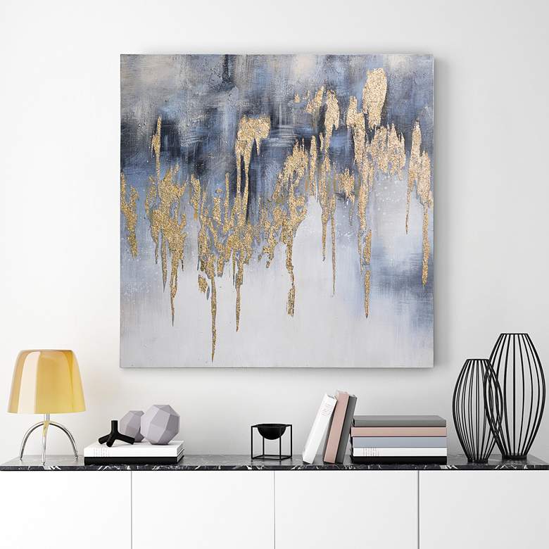 Image 2 Golden Lighting 2 36" Square Metallic Canvas Wall Art