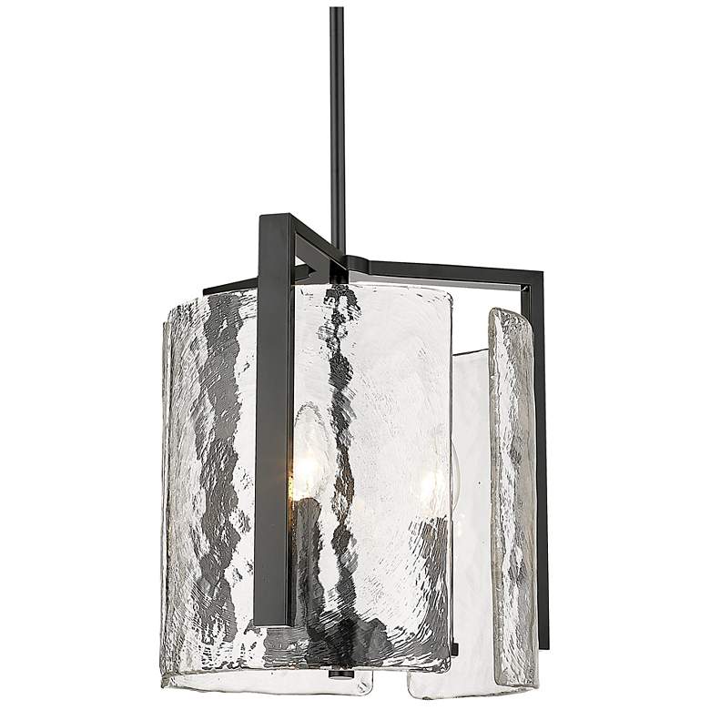 Image 2 Golden Lighting Aenon 13" Wide Matte Black Water Glass 3-:Lght Pendant