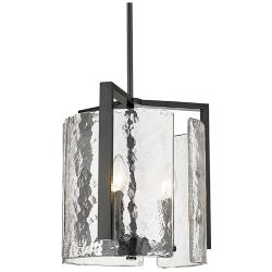Golden Lighting Aenon 13" Wide Matte Black Water Glass 3-:Lght Pendant