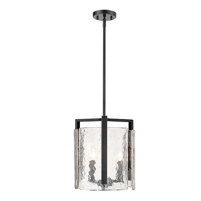 Image 3 Golden Lighting Aenon 13" Wide Matte Black Water Glass 3-:Lght Pendant more views