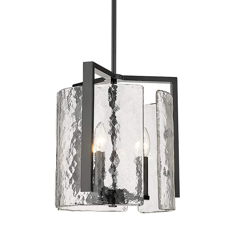 Image 4 Golden Lighting Aenon 13" Wide Matte Black Water Glass 3-:Lght Pendant more views
