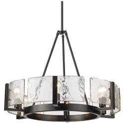 Golden Lighting Aenon 27 3/4" Matte Black Water Glass Chandelier