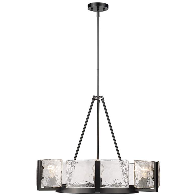 Image 3 Golden Lighting Aenon 27 3/4" Matte Black Water Glass Chandelier more views