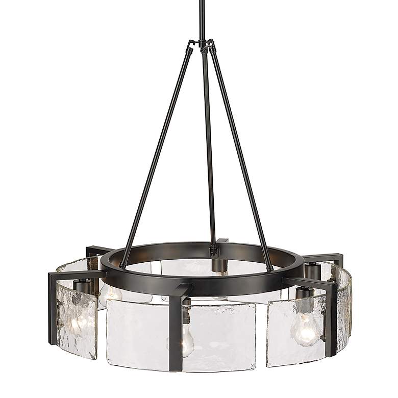 Image 6 Golden Lighting Aenon 27 3/4" Matte Black Water Glass Chandelier more views