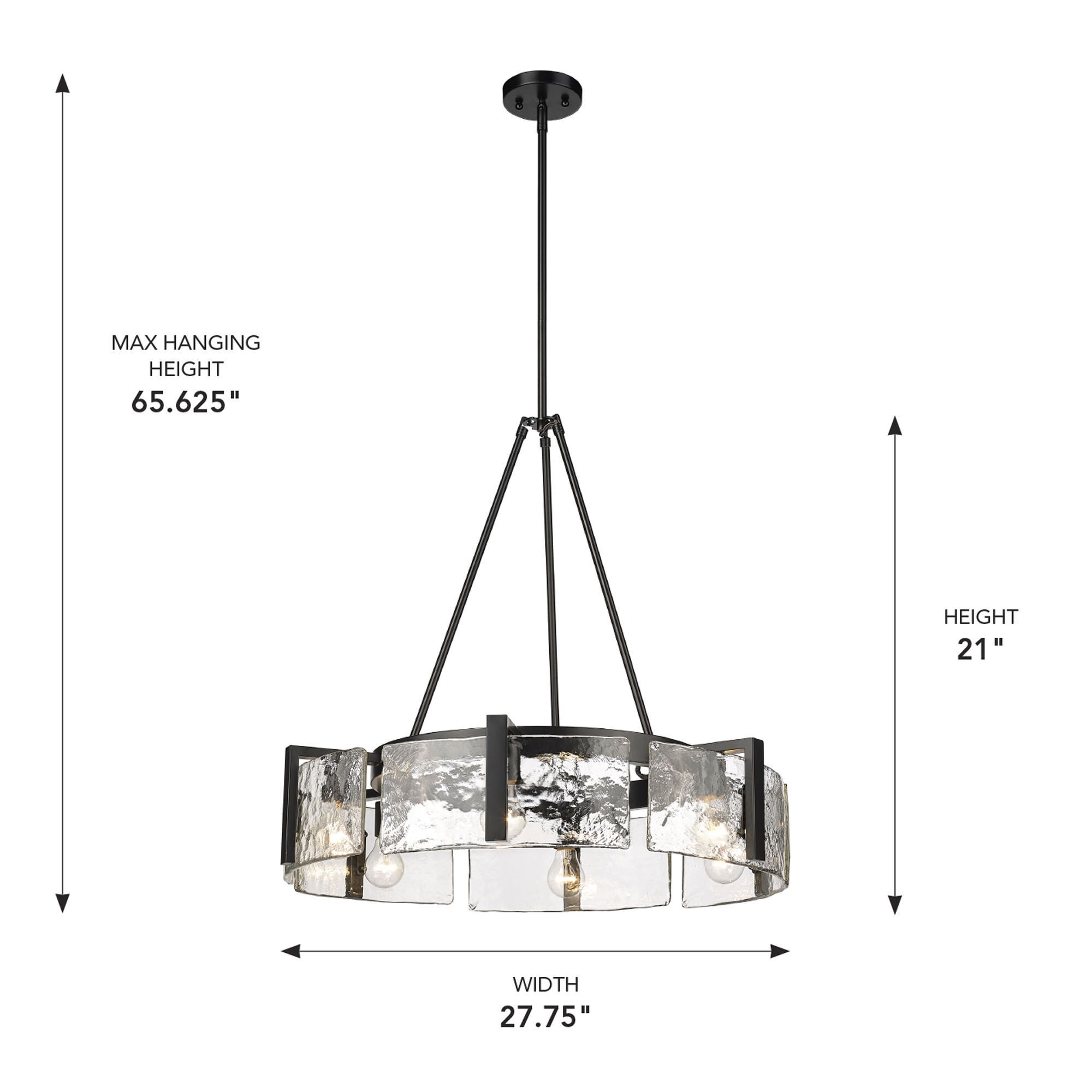 Golden Lighting Aenon 27 3/4" Matte Black Water Glass Chandelier