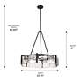 Golden Lighting Aenon 27 3/4" Matte Black Water Glass Chandelier
