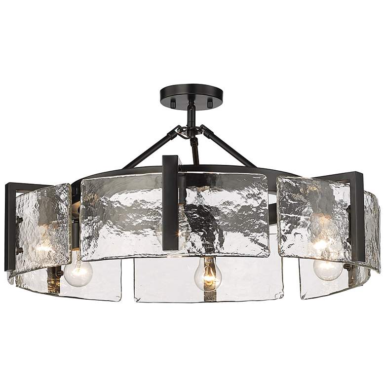 Image 2 Golden Lighting Aenon 27 3/4" Wide Matte Black 6-Light Ceiling Light