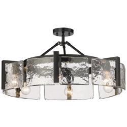Golden Lighting Aenon 27 3/4" Wide Matte Black 6-Light Ceiling Light
