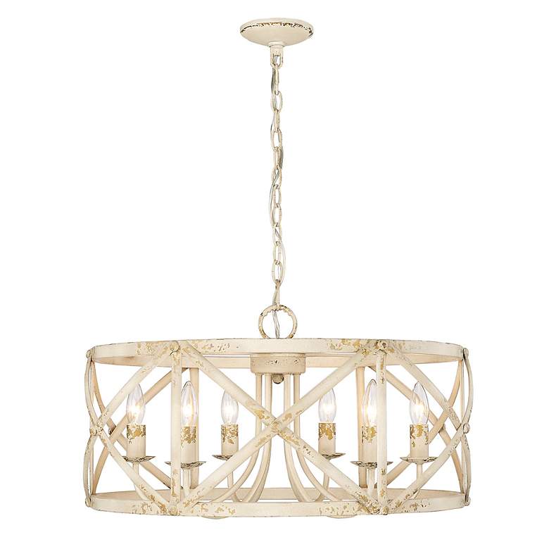Image 4 Golden Lighting Alcott 26" Wide 6-Light Antique Ivory Chandelier more views