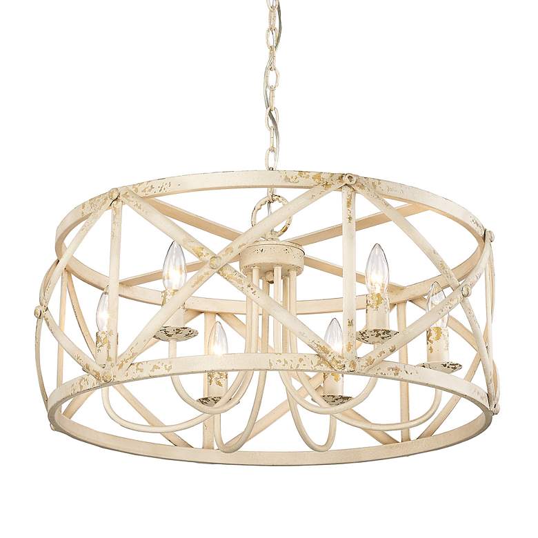 Image 5 Golden Lighting Alcott 26" Wide 6-Light Antique Ivory Chandelier more views