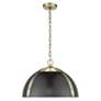 2_Golden Lighting Aldrich 18" Aged Brass Matte Black Dome Pendant Light more views