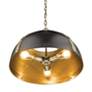 3_Golden Lighting Aldrich 18" Aged Brass Matte Black Dome Pendant Light more views